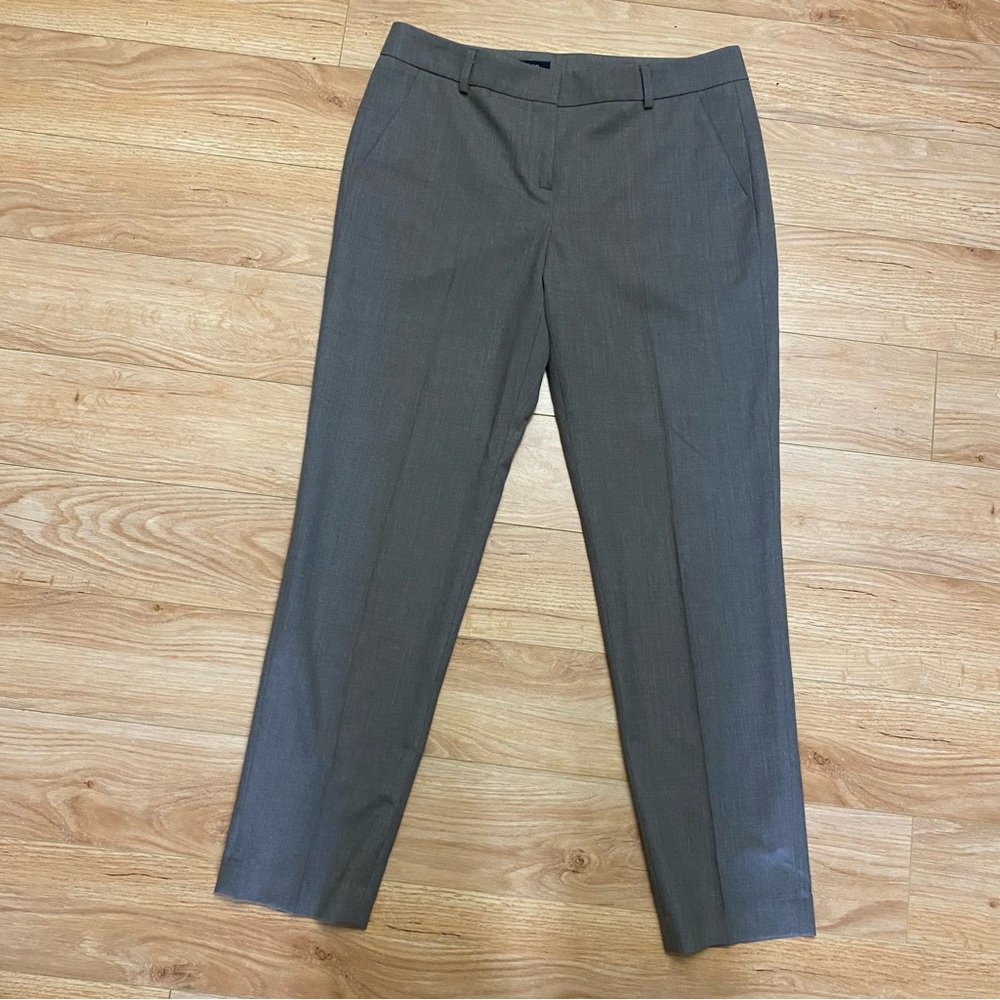 Judith & Charles Taupe Wool Slim Ankle Dress Pants | 96% Wool Stretch Trouser